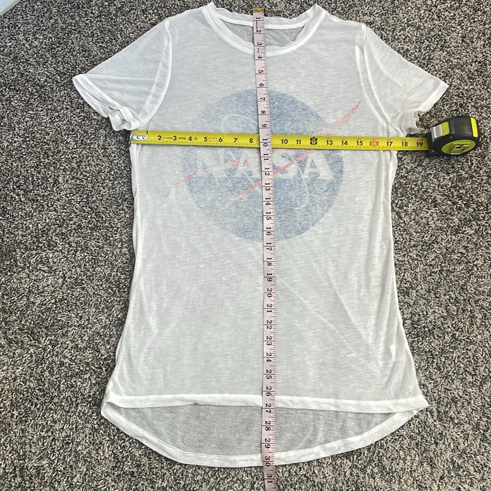 Womens Sheer NASA Short Sleeve T-Shirt size medium SEE FLAWS